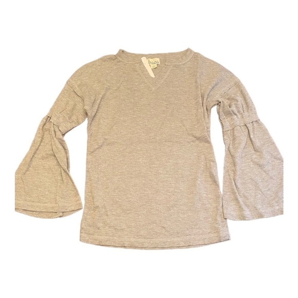 𝅺baea Flare Sleeve T-shirt In Grey - Picture 2 of 12